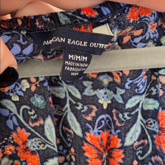 Off-the-shoulder American Eagle Patterned Romper - Picture 3 of 6